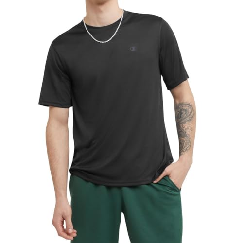 Champion Men's Big & Tall 3X-Large Black Sport T-Shirt Moisture Wicking Anti-Odor Athletic Tee