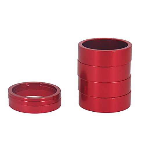 Aluminium Alloy Bike Headset Spacer Set - 7PCS Red 1-1/8"