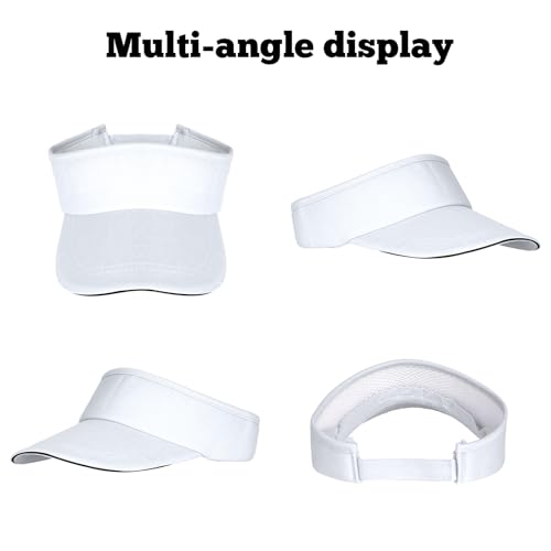 Adjustable Sport Sun Visor Hat for Women & Men - White