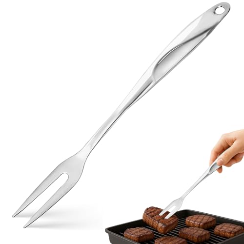 Stainless Steel Carving Fork - 14.6" 2-Prong Meat Serving Utensil