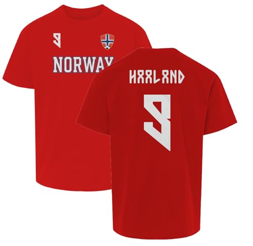 Norway Soccer Jersey Style T-Shirt - Haaland 9 Youth Unisex