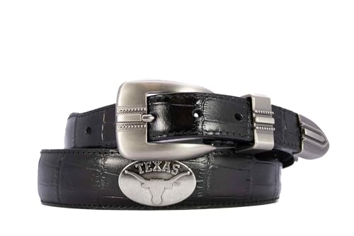 Texas Longhorns Crocodile Tip Leather Concho Belt - 42