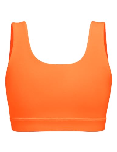 JOCMIC Girls Sports Bra Training Tops with Removable Padding - 11-12 Years, Orange