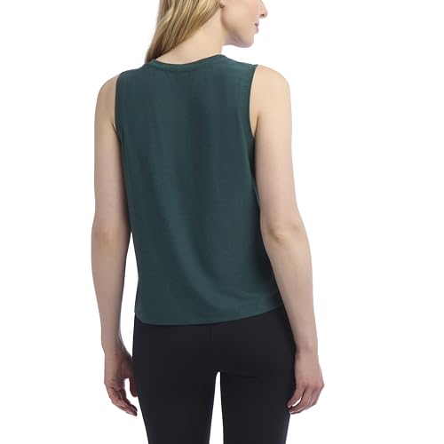 Jockey Women's 2-Pack Crew Neck Muscle Tank Tops - Light Taupe & Ponderosa Pine Heather, Medium