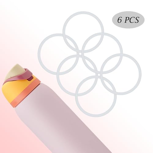 6-Pack Silicone Replacement Gaskets for FreeSip Water Bottle - Clear