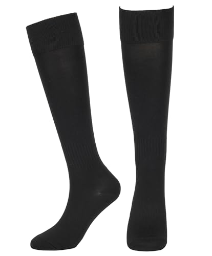 Over-the-Calf Athletic Tube Socks for Baseball and Soccer - Black, Large