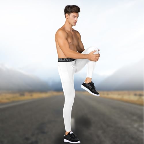 Men's Compression Pants with Pocket - Cool Dry Running Leggings