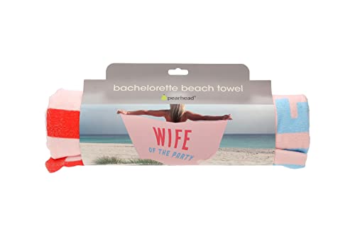 Bride of The Party Pink & Blue Beach Towel for Bachelorette & Pool Parties