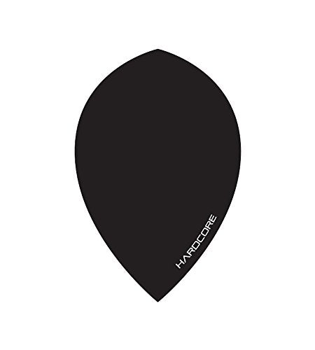 Oversized Pear Dart Flights - Hardcore Black, 4 Sets (12 Total)