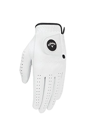 Callaway Golf Opti Flex Leather Glove with Magnetic Ball Marker - Ladies Large White, Right Hand