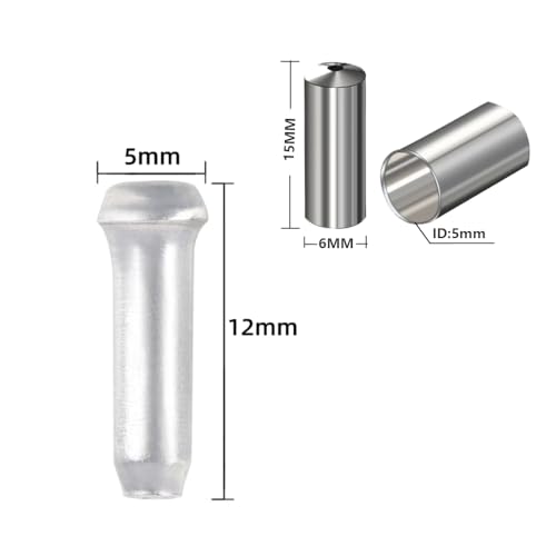 Aluminum Alloy Bicycle Cable End Caps - 100pcs Set for Brake & Gear Cables