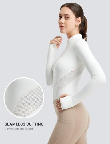 Women's Long Sleeve Equestrian Riding Shirt - Medium/White