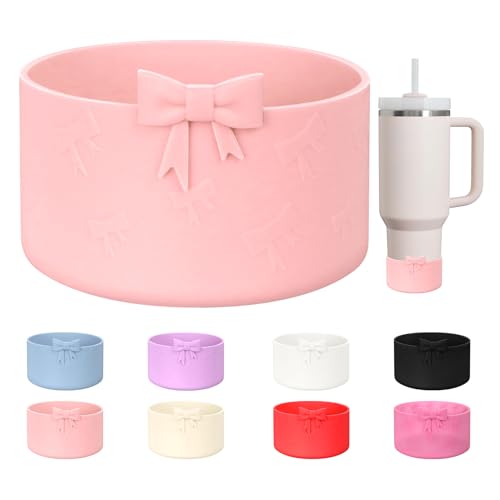 Silicone Boot for Stanley 20-40oz Tumbler - Pink Bow