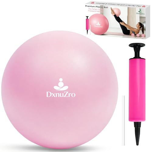 9-Inch Pink Pilates Yoga Ball with Pump for Core Training