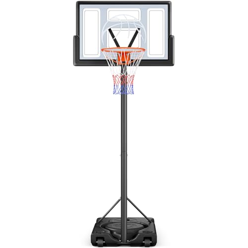 Adjustable 10ft Basketball Hoop - Portable System with 44" Backboard - Gray
