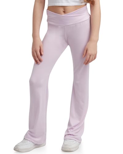 High Waist Stretchy Athletic Flare Leggings for Girls - Dark Lavender (7-8)