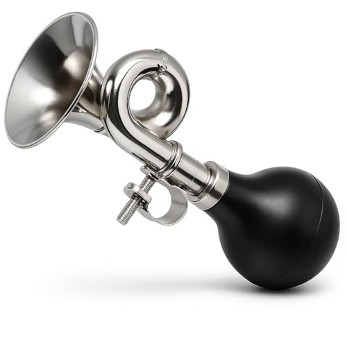 Retro Bike Horn - Loud Squeeze Horn for Kids & Adults - Black
