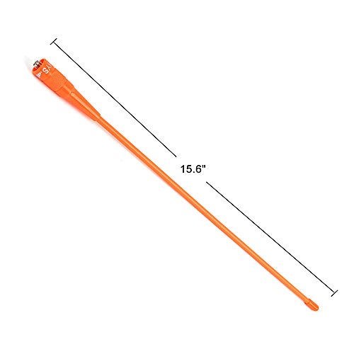 HYS 15.6-inch Dual Band VHF/UHF Antenna for Baofeng Radios, Orange, SMA-Female, 144/430MHz, Model HYS-771N