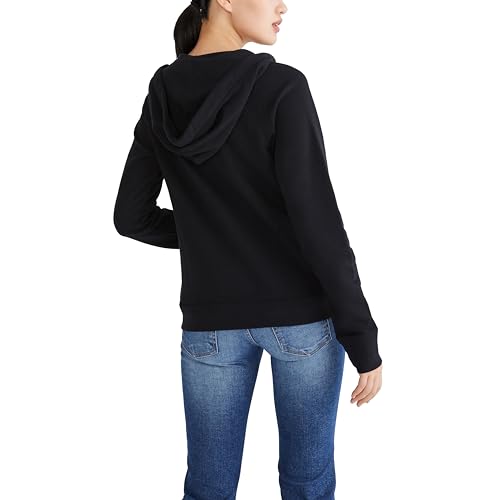 AEROPOSTALE Women's Logo Full Zip Hoodie - Circle/Scripts, Small, Dark Black