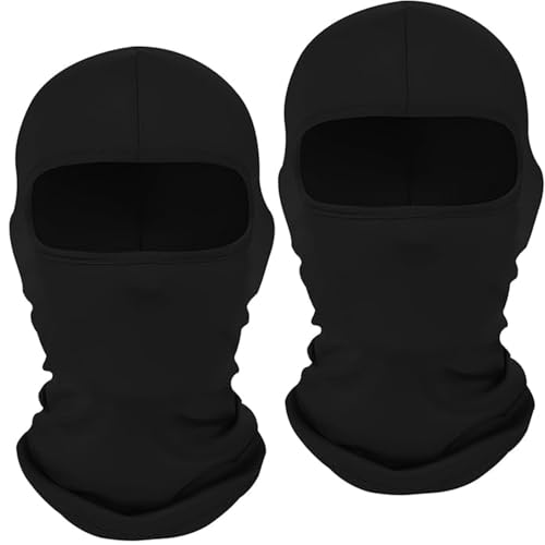 Full Face Ski Mask Balaclava - 2 Pack Black Neck Gaiter
