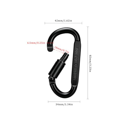 IEBUOBO Multicolor Locking Carabiner Clips 3 Inch Keychain Hooks - A-Multicolored 10 Pack