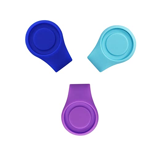 Myartte Silicone Golf Ball Marker Hat Clip - Strong Magnetic Closure, Pack of 3, 4, or 7 - Pink, Blue, Green
