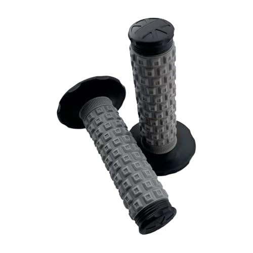 7/8 Inch Motorcycle Hand Grips - Rubber Gel - Gray