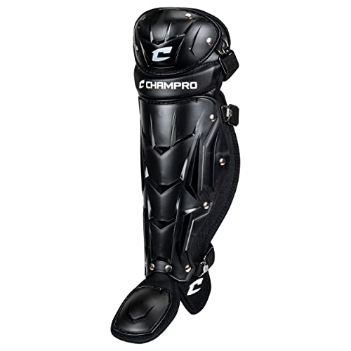 Champro Optimus MVP Single Knee Leg Guard Black 13.5" Baseball Catcher Gear