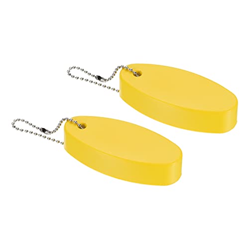 Floating Keychain - 2 Pack Yellow Buoyant Keyrings for Boating