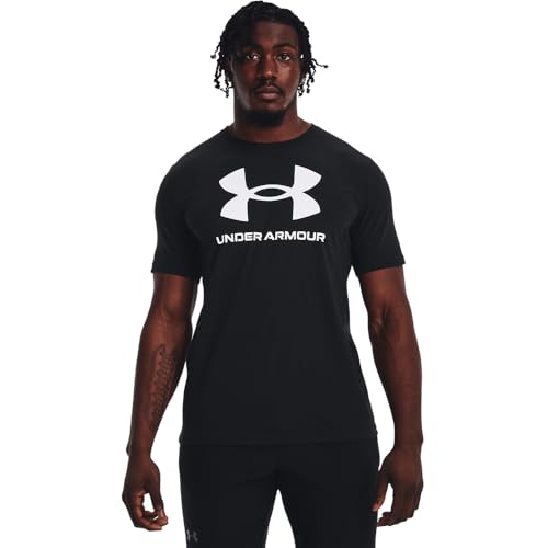 Under Armour Men's Sportstyle Logo Short Sleeve T-Shirt - Black/White, Small