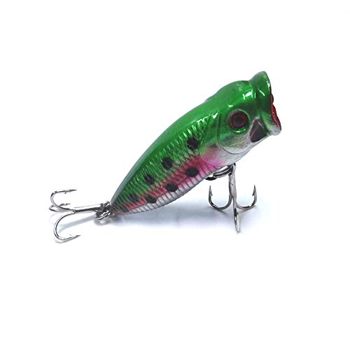 Micro Popper Topwater Fishing Lure - 1.4 inch 2g Green