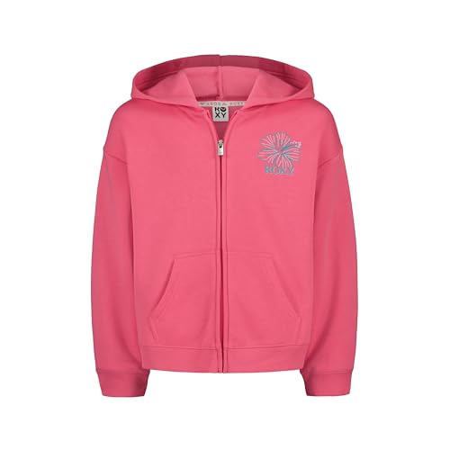 Roxy Kids Coastal Cruiser Zip Hoodie Big Kid 8-10 Pink Hibiscus