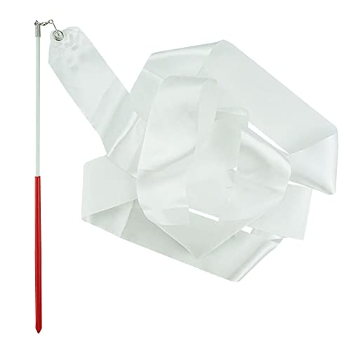 Rhythmic Gymnastics Wand Set - White Dancing Streamers, 2 Pack