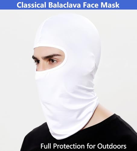 Full Face Balaclava Ski Mask - Windproof UV Protection - White