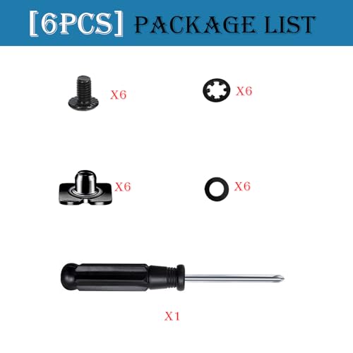 Football Back Plate Screw Kit - 6 PCS Carbon Steel Fasteners
