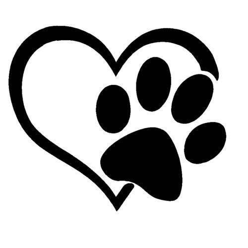 I Love My Dog Paw Print Heart Vinyl Decal - Waterproof Laptop & Car Sticker