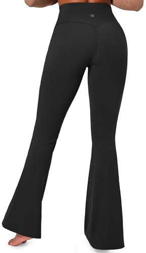 IUGA Flare Leggings for Women High Waisted Workout Yoga Pants Tummy Control 31in Inseam Large Black