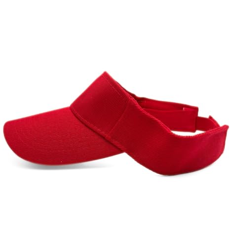 Sun Visor Hat for Men & Women - One Size Red