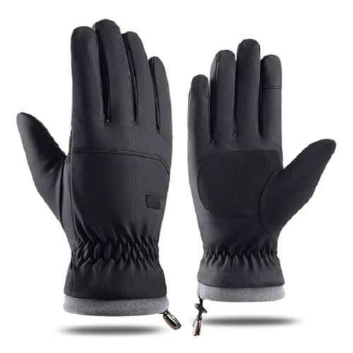 Men's Winter Ski Gloves - Touchscreen, Cold Weather, Black, One Size