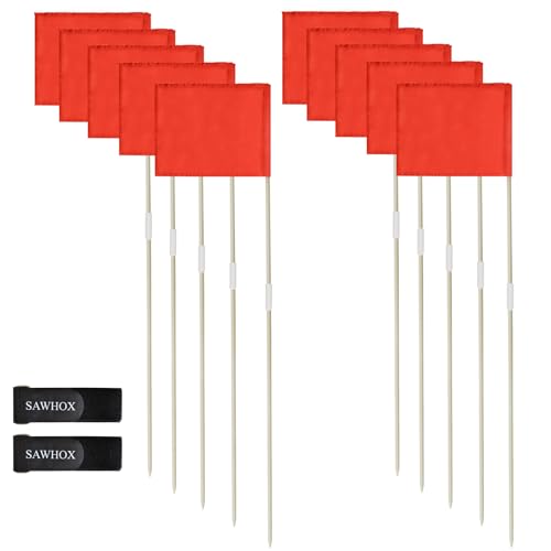 Soccer Corner Flags Set of 10 - 67-Inch Red Fiberglass Flags