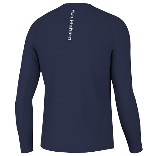 HUK Men's Icon X Crew Long-Sleeve Performance Fishing Shirt XL Naval Academy