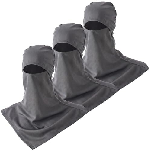 SATINIOR 3-Pack Summer Balaclava Mask Dark Gray Breathable Face Covering