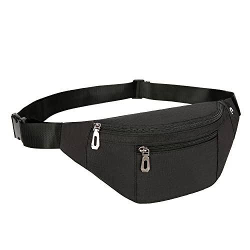 Waterproof Fanny Pack for Travel & Sports - Black