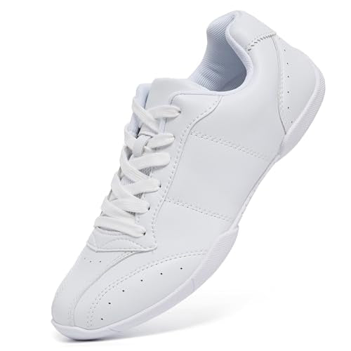 ZVC Girls White Cheer Shoes - Youth & Women Cheerleading Sneakers 8.5
