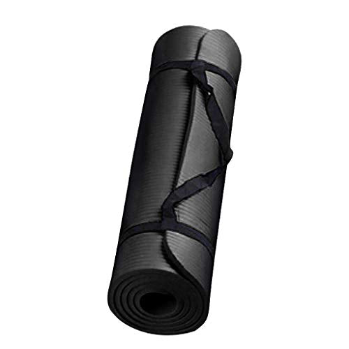 Non-Slip Extra Thick Yoga Mat - 1/4" High Density with Strap