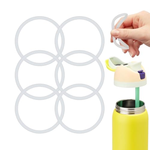 6 Pcs Replacement Silicone Gaskets for Owala FreeSip Bottles - Clear