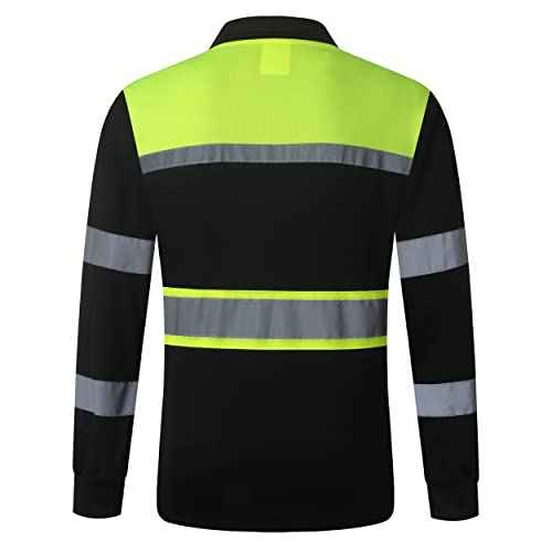 Safety Shirts for Men,High Reflective Men Polo Shirts with Pocket,Short Sleeve Workwear Breathable