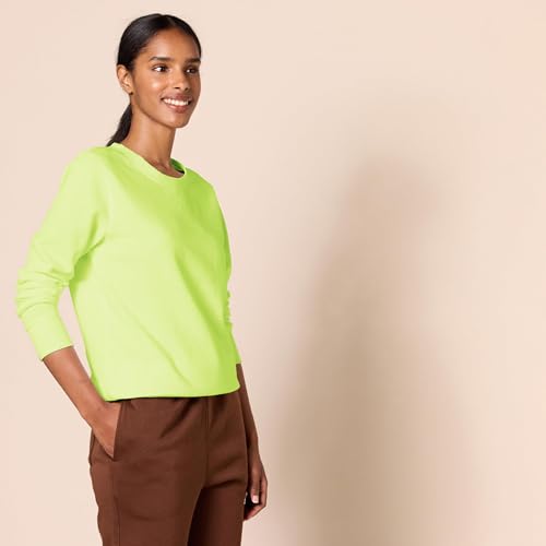 Fleece Crewneck Pullover Sweatshirt - Small / Lime Green
