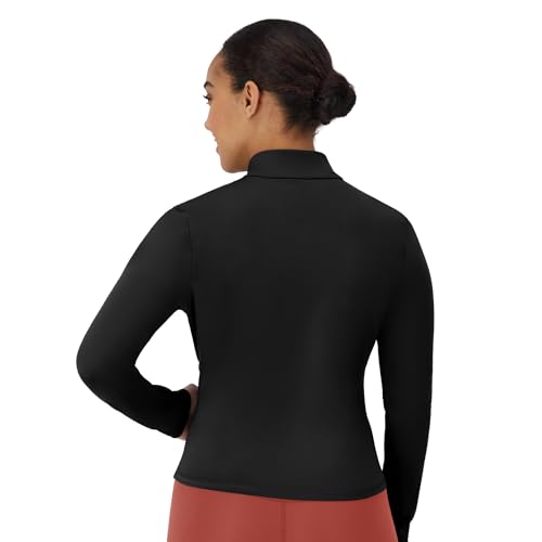 Hanes Women's Full-Zip Workout Jacket Small Black Moisture-Wicking Activewear