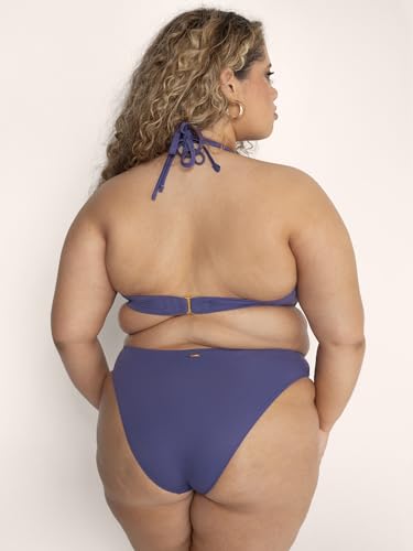 Women's Low-Rise Ruched Bikini Bottom - Skipper Blue, XX-Large
